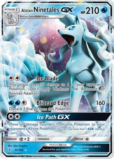 Alolan Ninetales GX SM - Guardians Rising Pokemon card