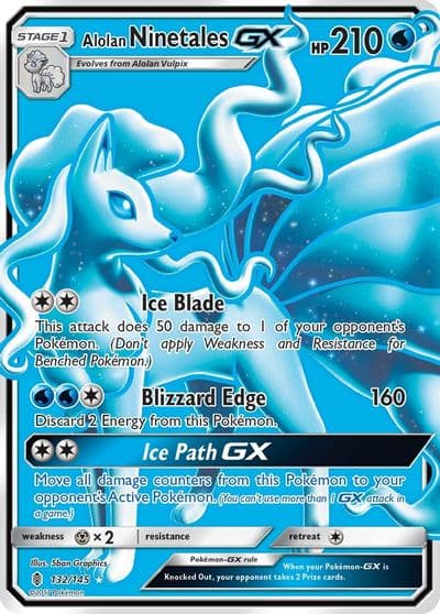 Alolan Ninetales GX (Full Art) SM - Guardians Rising Pokemon card
