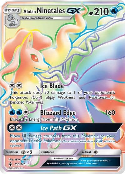 Alolan Ninetales GX (Secret) SM - Guardians Rising Pokemon card