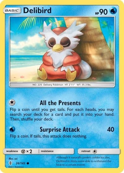 Delibird SM - Guardians Rising Pokemon card