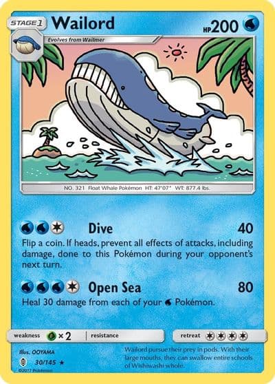 Wailord SM - Guardians Rising Pokemon card