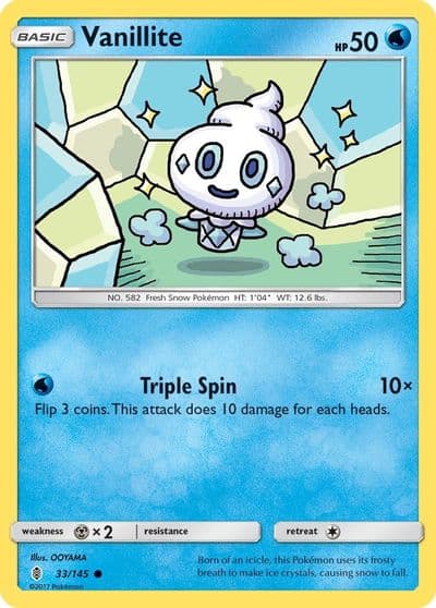 Vanillite SM - Guardians Rising Pokemon card