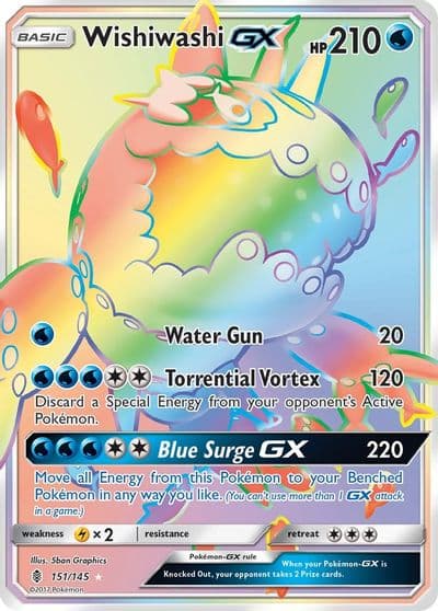 Wishiwashi GX (Secret) SM - Guardians Rising Pokemon card