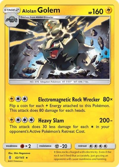 Alolan Golem SM - Guardians Rising Pokemon card