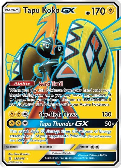 Tapu Koko GX (Full Art) SM - Guardians Rising Pokemon card