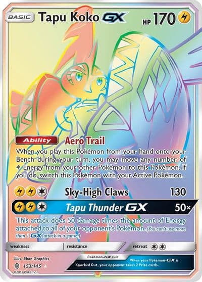 Tapu Koko GX (Secret) SM - Guardians Rising Pokemon card