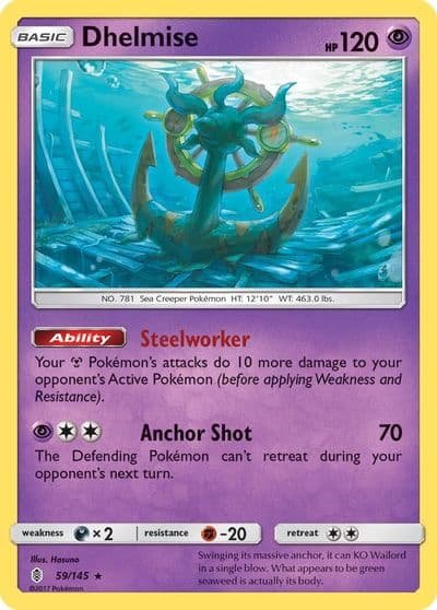 Dhelmise SM - Guardians Rising Pokemon card