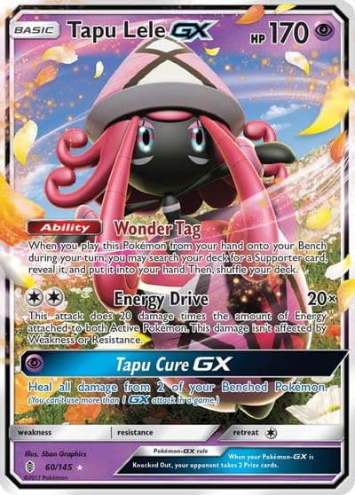 Tapu Lele GX SM - Guardians Rising Pokemon card
