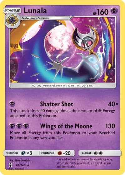 Lunala SM - Guardians Rising Pokemon card