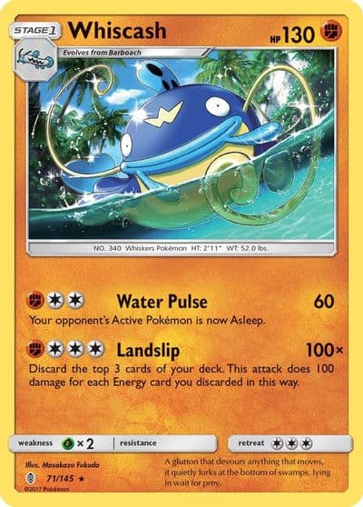 Whiscash SM - Guardians Rising Pokemon card