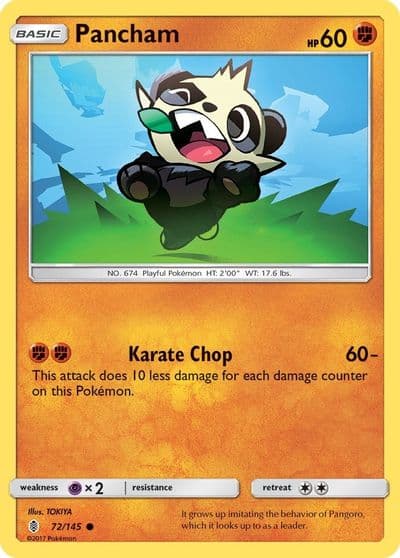 Pancham SM - Guardians Rising Pokemon card