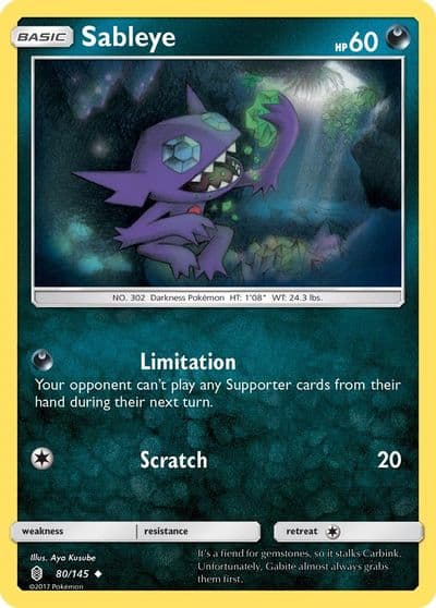 Sableye SM - Guardians Rising Pokemon card