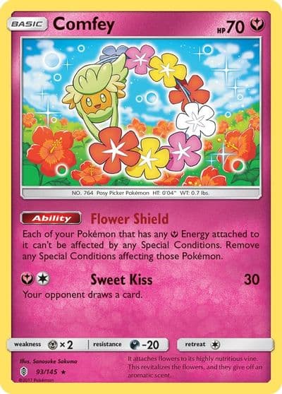 Comfey SM - Guardians Rising Pokemon card