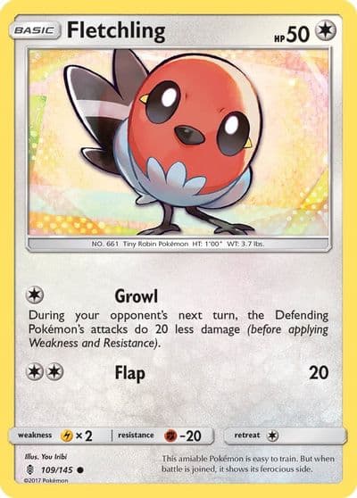 Fletchling SM - Guardians Rising Pokemon card