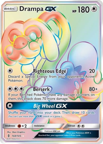 Drampa GX (Secret) SM - Guardians Rising Pokemon card