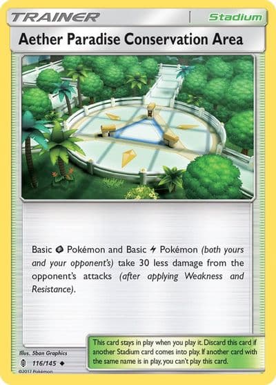 Aether Paradise Conservation Area SM - Guardians Rising Pokemon card