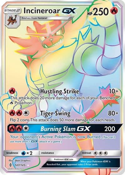 Incineroar GX (Secret) SM - Guardians Rising Pokemon card