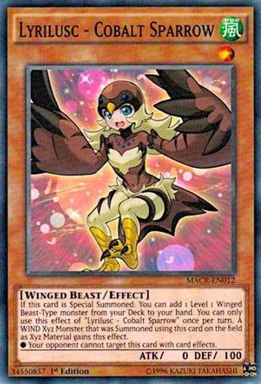 Lyrilusc Cobalt Sparrow Maximum Crisis Yu-Gi-Oh! card