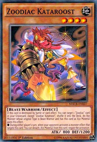 Zoodiac Kataroost Maximum Crisis Yu-Gi-Oh! card