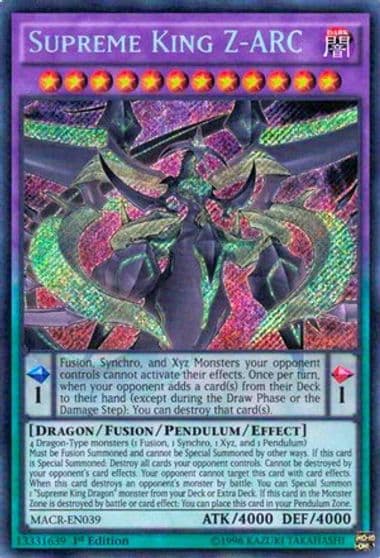 Supreme King Z ARC Maximum Crisis Yu-Gi-Oh! card