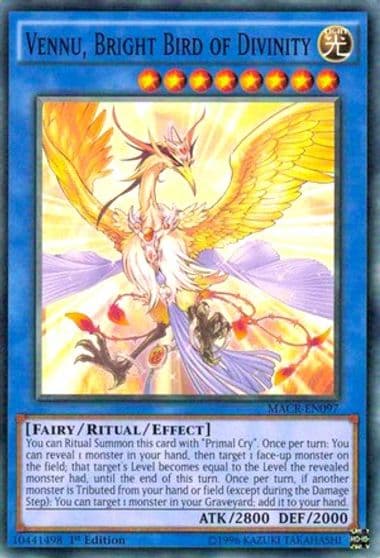 Vennu Bright Bird of Divinity Maximum Crisis Yu-Gi-Oh! card