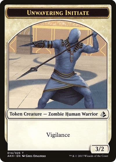 Unwavering Initiate Wurm Double Sided Token Amonkhet Magic card