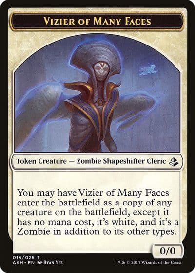 Vizier of Many Faces Zombie Double Sided Token Amonkhet Magic card