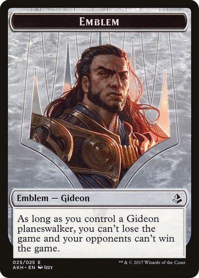 Emblem Gideon of the Trials Zombie Double Sided Token Amonkhet Magic card