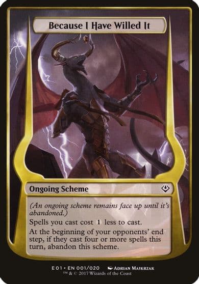 Because I Have Willed It Archenemy Nicol Bolas Oversize Cards Magic card