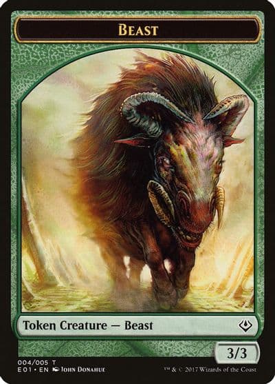 Beast 004 Soldier Double sided Token Archenemy: Nicol Bolas Magic card
