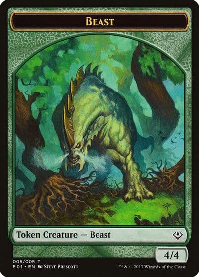 Beast 005 Soldier Double sided Token Archenemy: Nicol Bolas Magic card