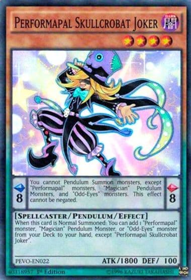 Performapal Skullcrobat Joker Pendulum Evolution Yu-Gi-Oh! card