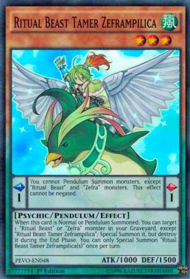 Ritual Beast Tamer Zeframpilica Pendulum Evolution Yu-Gi-Oh! card