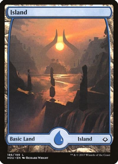 Island 186 Full Art Hour of Devastation Magic card