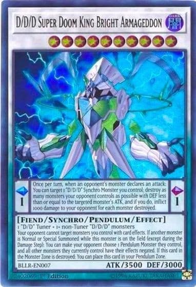 D D D Super Doom King Bright Armageddon Battles of Legend: Light's Revenge Yu-Gi-Oh! card