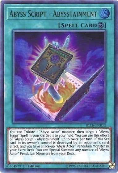 Abyss Script Abysstainment Battles of Legend: Light's Revenge Yu-Gi-Oh! card