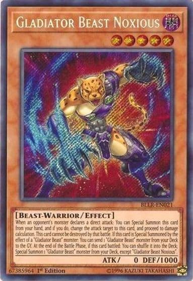 Gladiator Beast Noxious Battles of Legend: Light's Revenge Yu-Gi-Oh! card