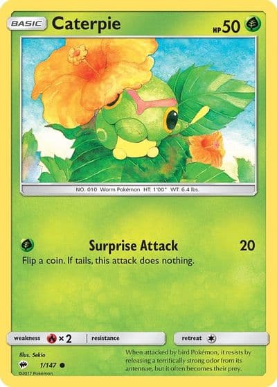 Caterpie SM - Burning Shadows Pokemon card