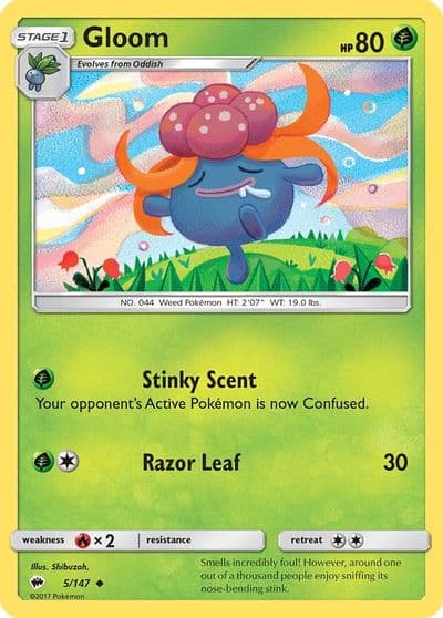 Gloom SM - Burning Shadows Pokemon card