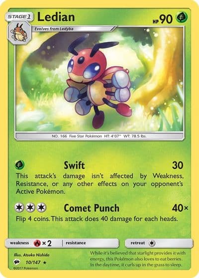 Ledian SM - Burning Shadows Pokemon card