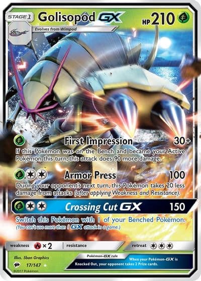 Golisopod GX SM - Burning Shadows Pokemon card