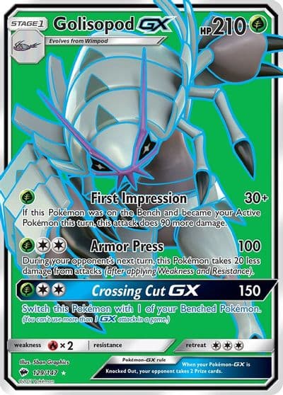 Golisopod GX (Full Art) SM - Burning Shadows Pokemon card