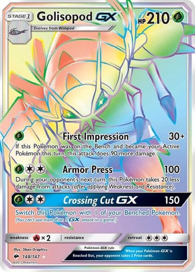 Golisopod GX (Secret) SM - Burning Shadows Pokemon card