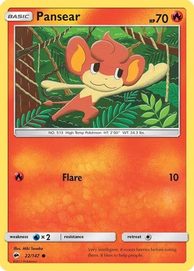 Pansear SM - Burning Shadows Pokemon card
