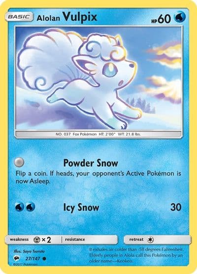Alolan Vulpix SM - Burning Shadows Pokemon card