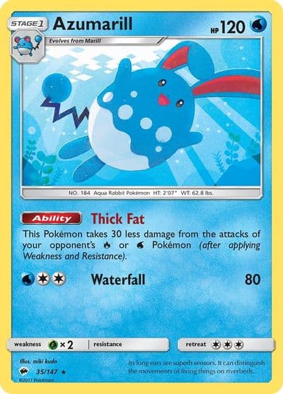 Azumarill SM - Burning Shadows Pokemon card