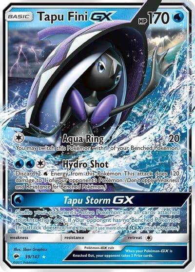 Tapu Fini GX SM - Burning Shadows Pokemon card