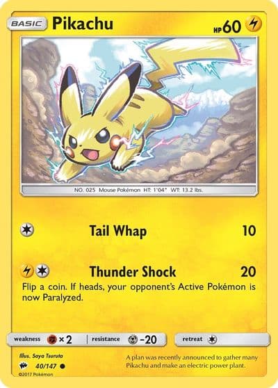 Pikachu SM - Burning Shadows Pokemon card