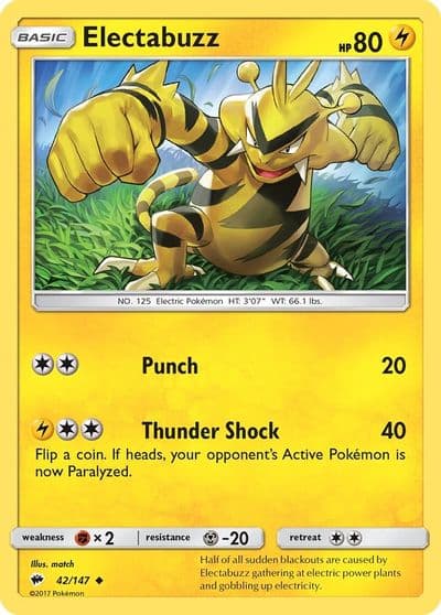 Electabuzz SM - Burning Shadows Pokemon card