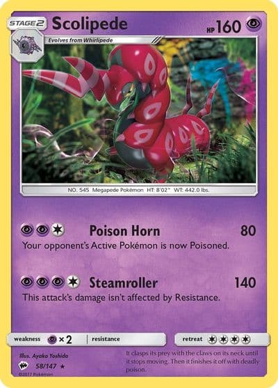 Scolipede SM - Burning Shadows Pokemon card